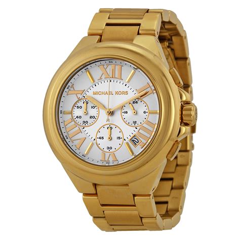 michael kors camille silver tone chronograph watch|Michael Kors camille watch gold.